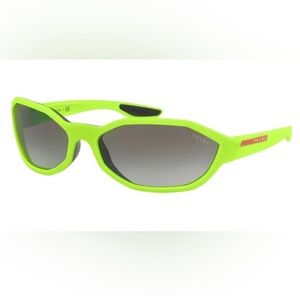 RARE Prada Linea Rossa Active irregular sunglasses SPS04U fluorescent green